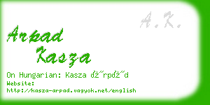 arpad kasza business card